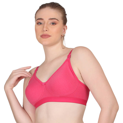 Pooja Ragenee Moulded Non Padded Smooth Cotton Lycra Bra MQ3049 Magenta