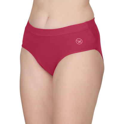 POOJA RAGENEE Women's Regular Cotton Lycra Panty PQ5023 Dark Pink-Magenta-Maroon