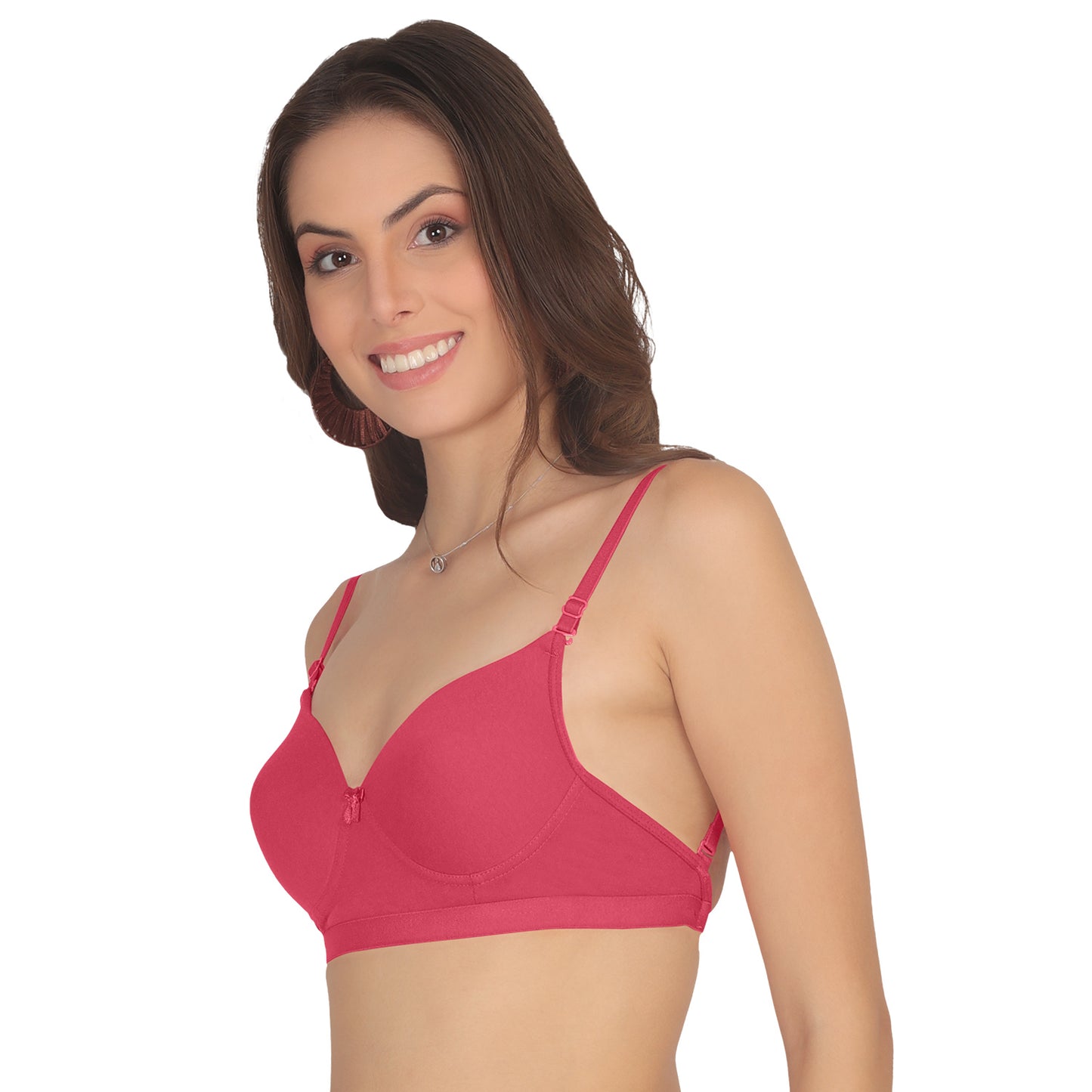 POOJA RAGENEE T-Shirt Moulded Double Layer Cup Non Padded Seamless Bra MQ3054 Magenta