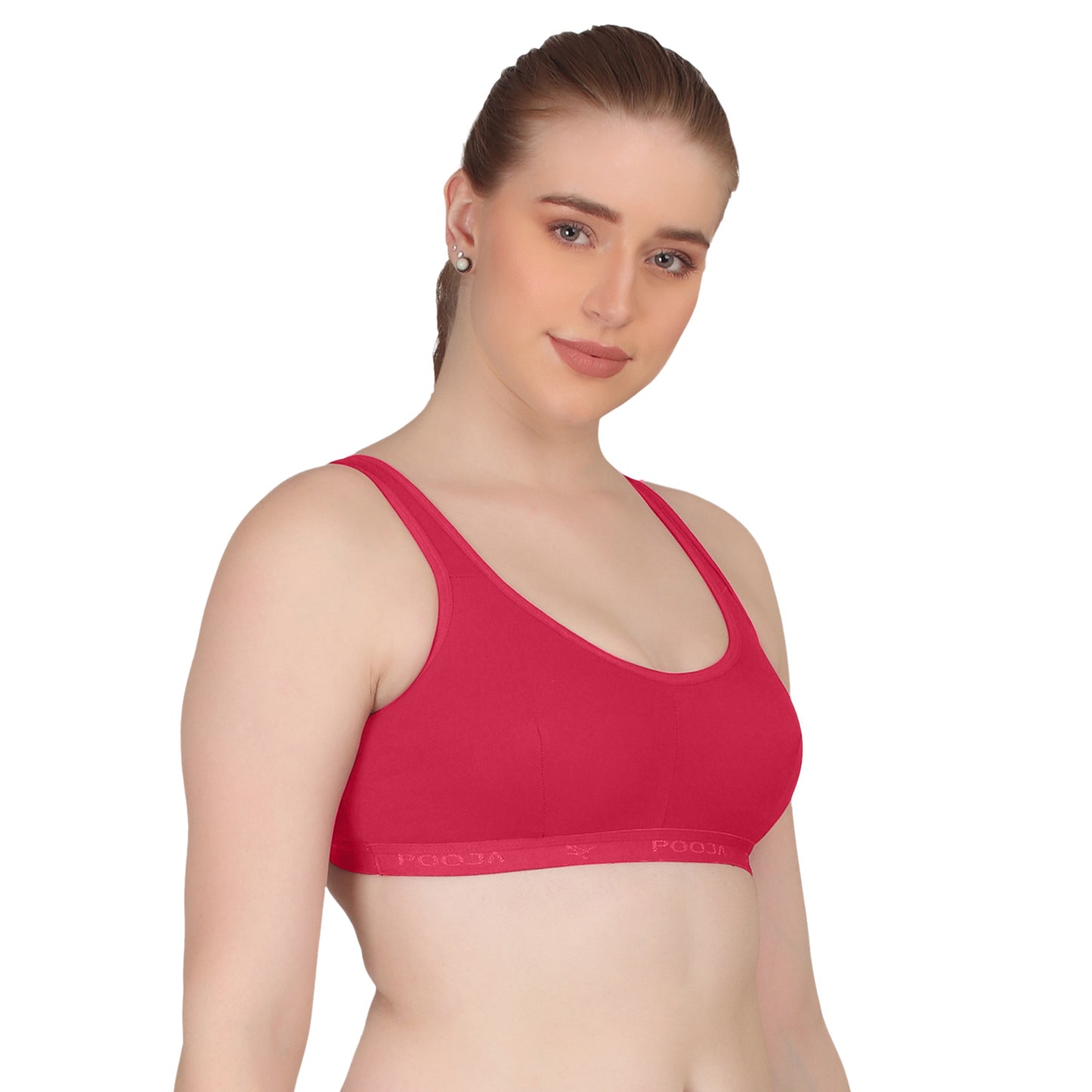 POOJA RAGENEE T-Shirt Bra Fitness & comfortable Smooth Fabric Sports Bra SQ1034 Magenta