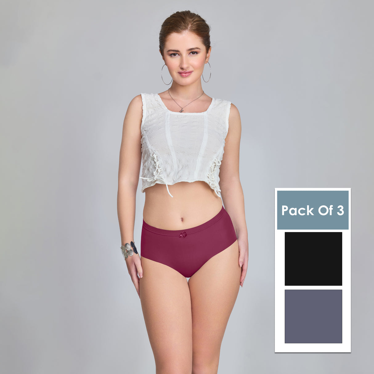 Plain Seamless Panty for Women – Soft, Stretchable & Invisible Comfort Innerwear PQ5033-3pc