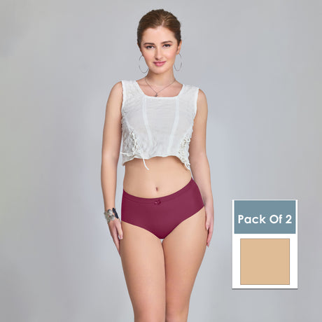 Plain Seamless Panty for Women – Soft, Stretchable & Invisible Comfort Innerwear PQ5033-2pc
