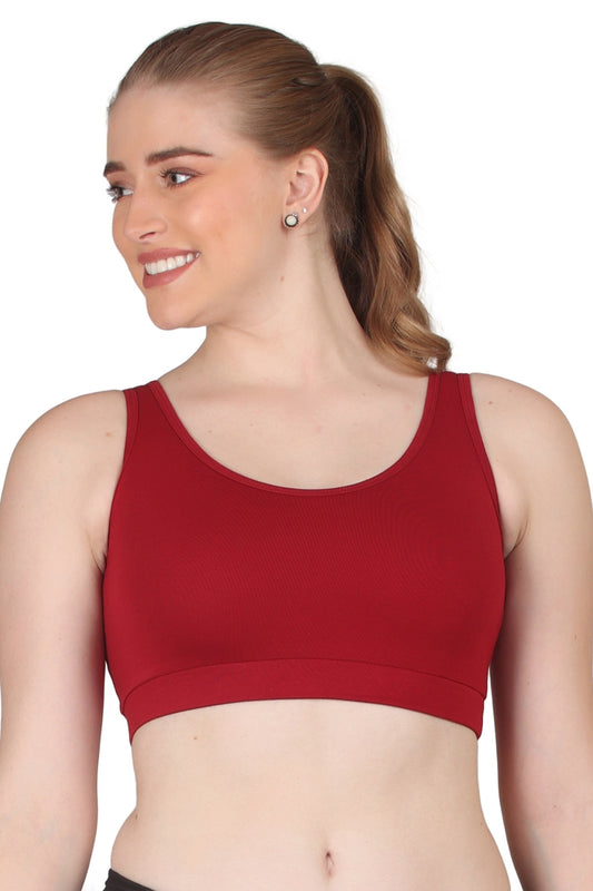 POOJA RAGENEE Skin Breathable & Comfortable Sports Bra SQ1029B Maroon