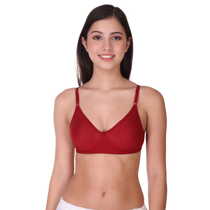 Pooja Ragenee Seamless Non Padded bra for Women Maroon