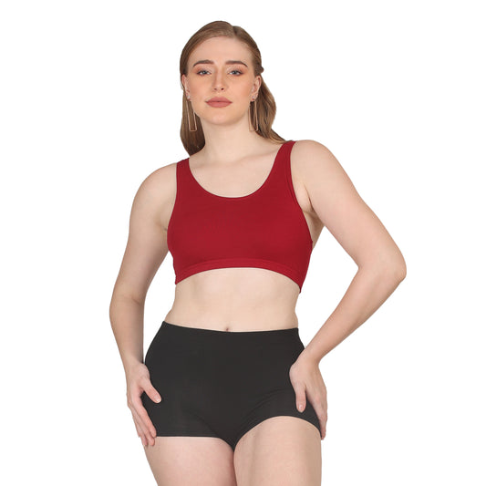 POOJA RAGENEE Skin Breathable & Comfort Sports Bra for Womens  SQ1030 Maroon