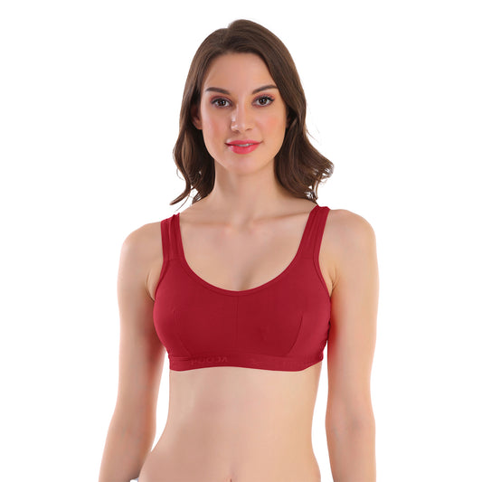 Pooja Ragenee Everyday Sports bra for Womens Maroon