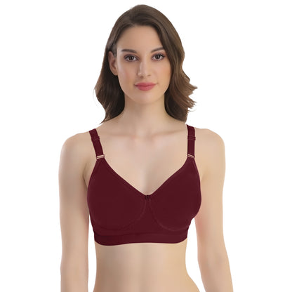 POOJA RAGENEE Seamless Moulded Non Padded Free Wired Comfortable Bra MQ3053D Maroon