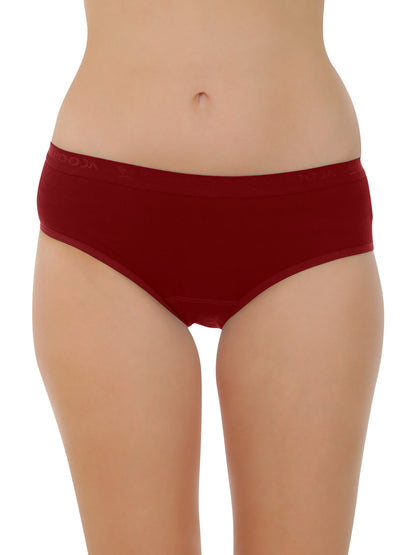 POOJA RAGENEE Women's Regular Pure Cotton Panty PQ5032 Black-Maroon