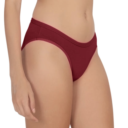 POOJA RAGENEE Women's Regular Cotton Lycra Panty PQ5024 Maroon-Navy Blue-Nude