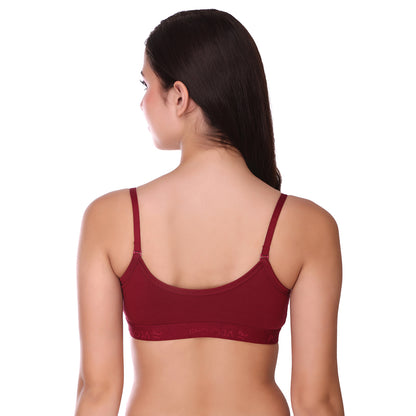 Pooja Ragenee Cotton Moulded Sports bra for Girls Maroon