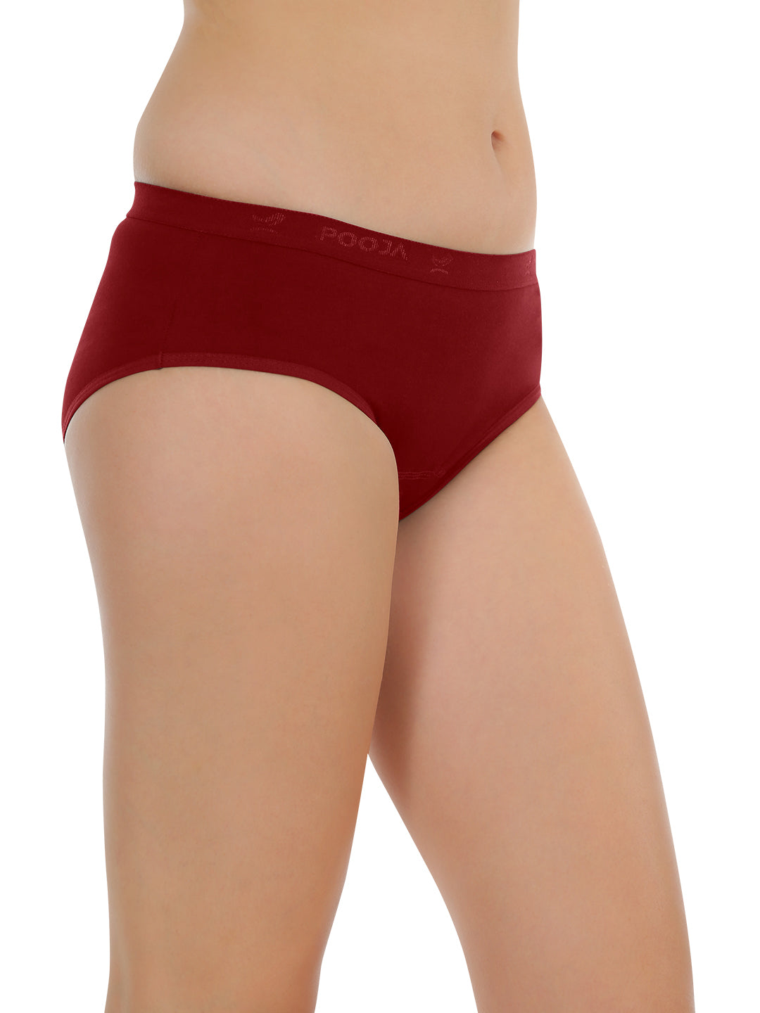 POOJA RAGENEE Women's Regular Pure Cotton Panty PQ5032 Maroon-Brown