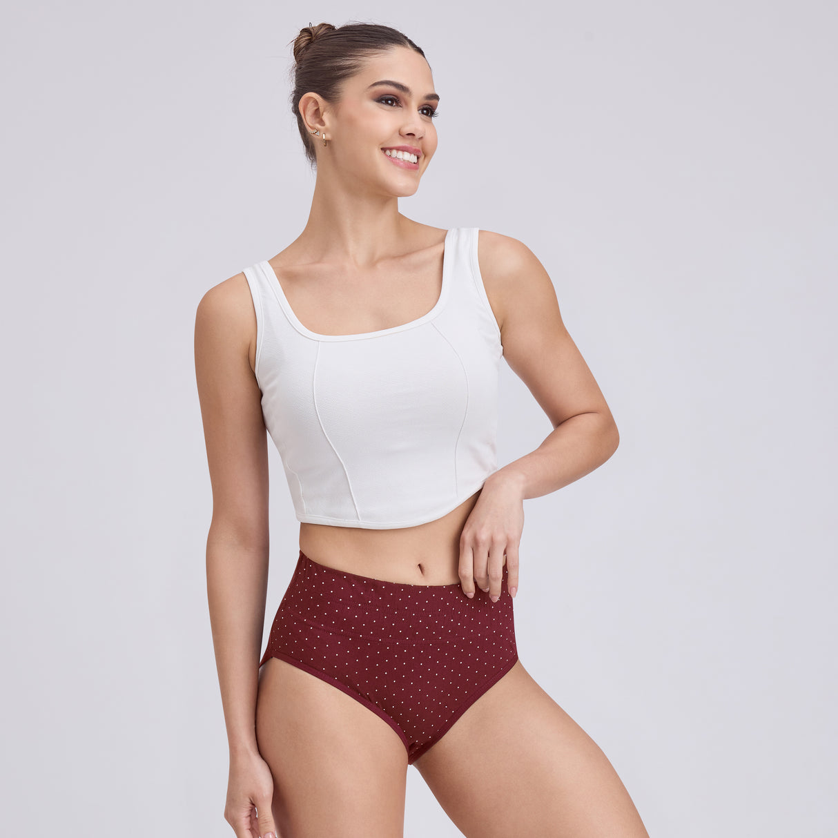 Soft Cotton Tummy Printed Panty for Women – High Waist Comfort Fit PQ5035