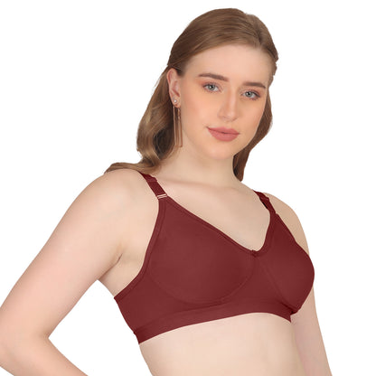 POOJA RAGENEE Seamless Moulded Non Padded Free Wired Comfortable Bra MQ3053 Maroon