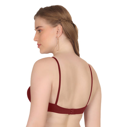 Pooja Ragenee Moulded Non Padded Smooth Cotton Lycra Bra MQ3050 Maroon