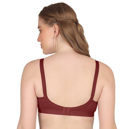 POOJA RAGENEE Seamless Moulded Non Padded Free Wired Comfortable Bra MQ3053 Maroon