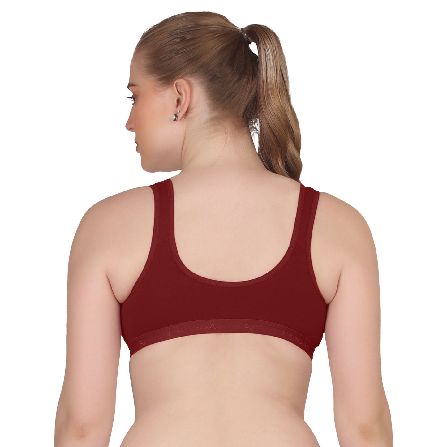 POOJA RAGENEE T-Shirt Bra Fitness & comfortable Smooth Fabric Sports Bra SQ1034 Maroon