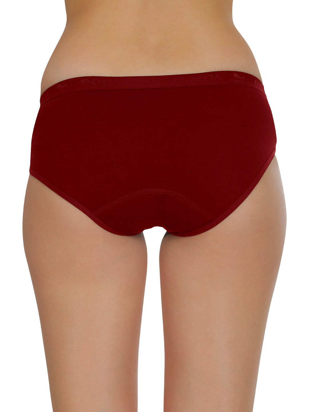 POOJA RAGENEE Women's Regular Pure Cotton Panty PQ5032 Black-Maroon