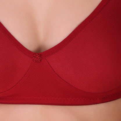 Pooja Ragenee Seamless Non Padded bra for Women Maroon