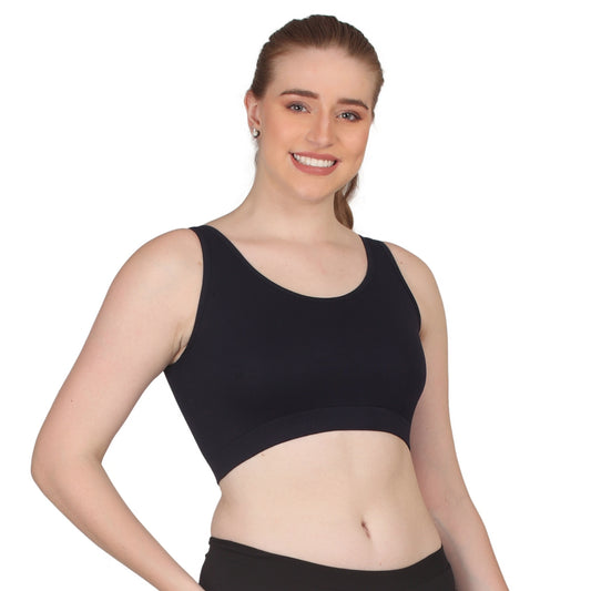 POOJA RAGENEE Skin Breathable & Comfortable Sports Bra SQ1029B Navy Blue