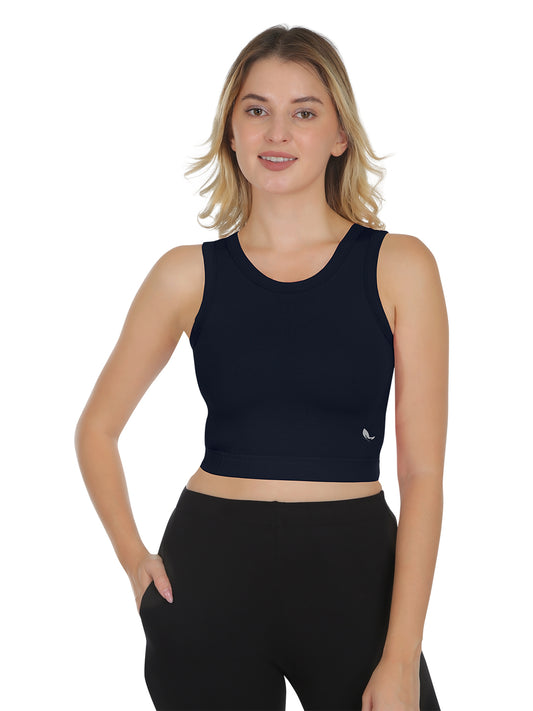 POOJA RAGENEE Smooth Fabric & comfortable Sports Bra for Fitness SQ1039 Navy Blue