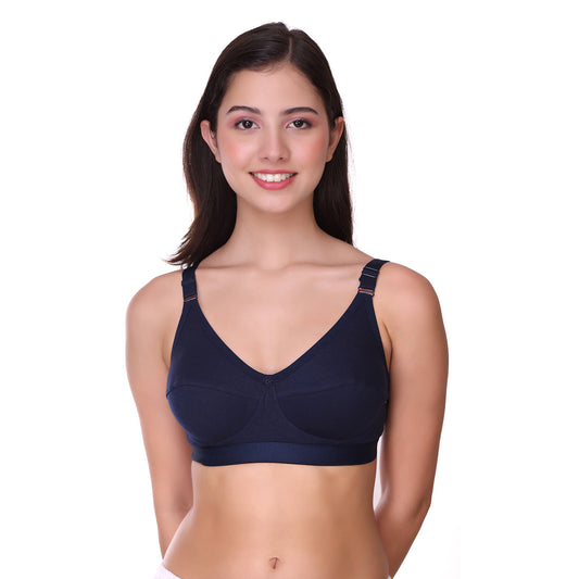 Pooja Ragenee Light Pad Cotton Regular bra for Women Navy Blue