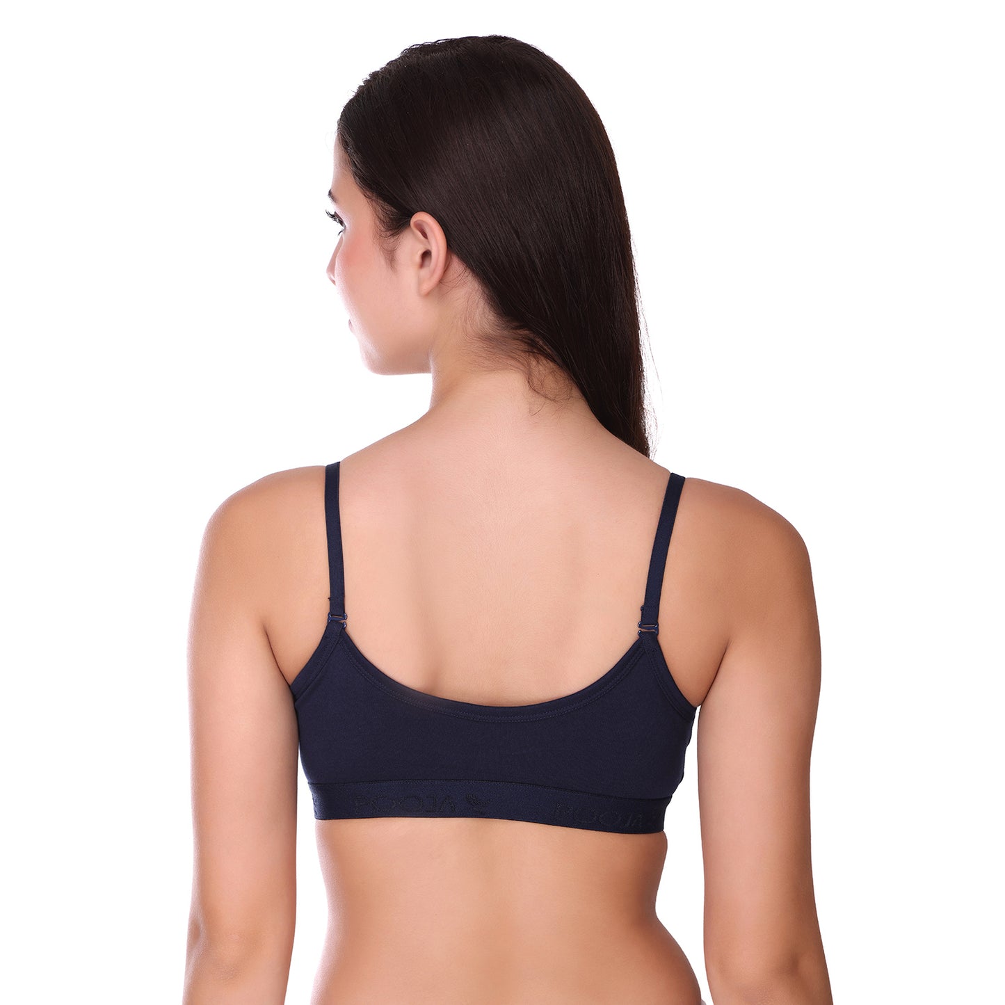 Pooja Ragenee Cotton Moulded Sports bra for Girls Navy Blue