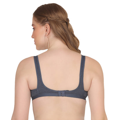 POOJA RAGENEE T-Shirt Bra Fitness & comfortable Cotton Sports BraSQ1036 Navy Blue