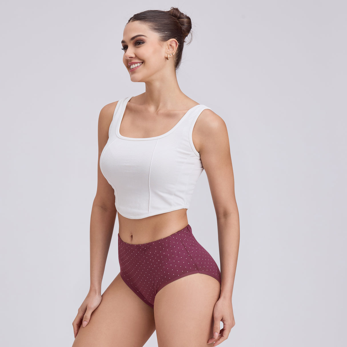 Soft Cotton Tummy Printed Panty for Women – High Waist Comfort Fit PQ5035