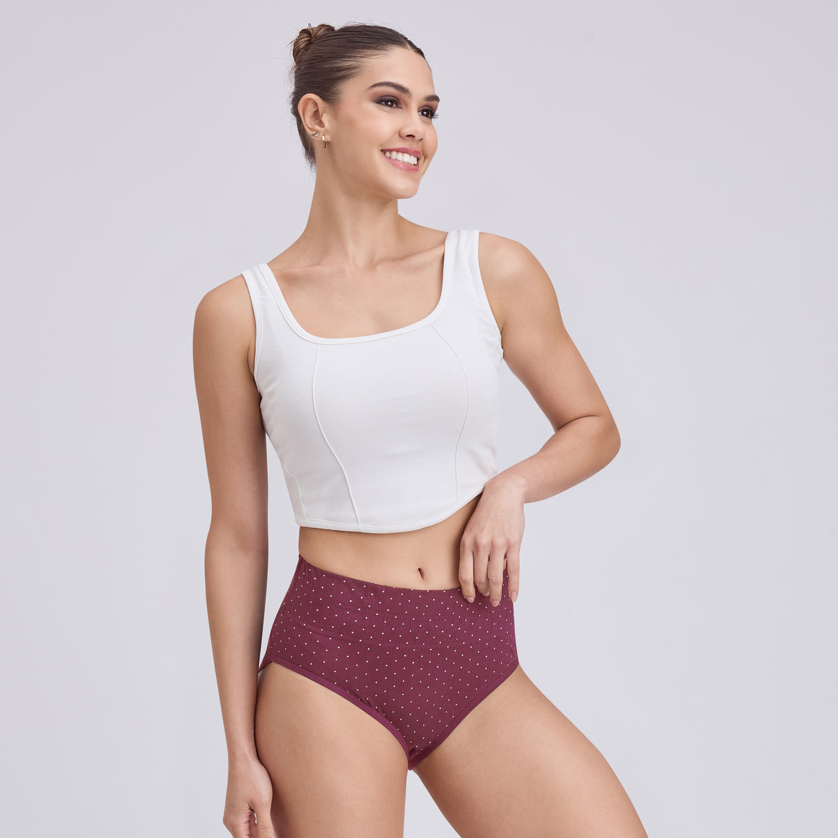 Soft Cotton Tummy Printed Panty for Women – High Waist Comfort Fit PQ5035