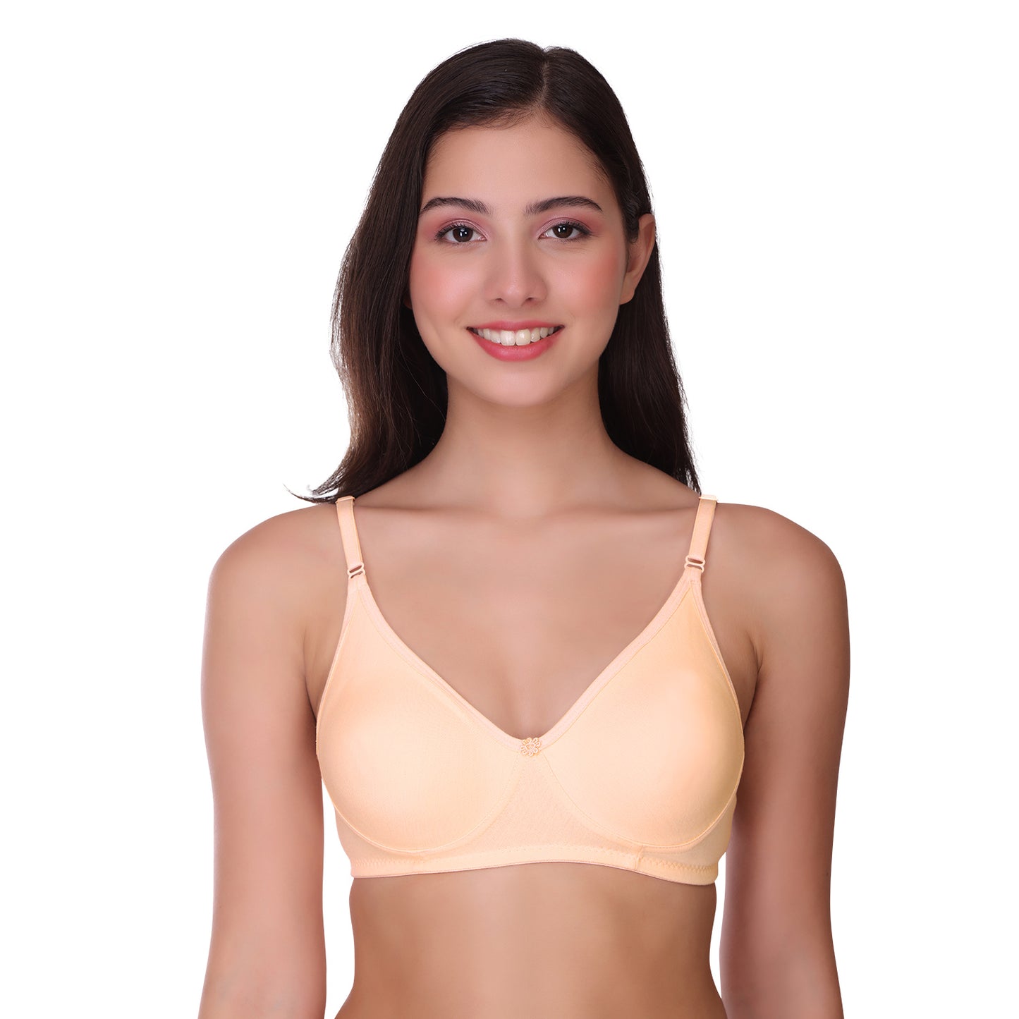 Pooja Ragenee Womens Full Coverage Non Padded Mould Cotton Bra MQ3057 Peach