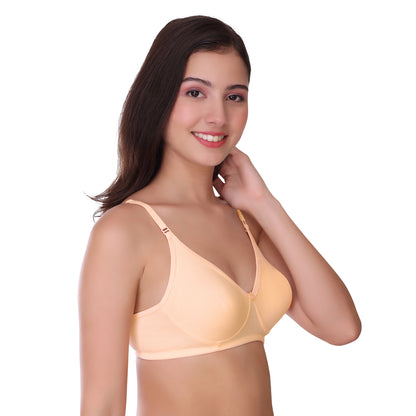 Pooja Ragenee Womens Full Coverage Non Padded Mould Cotton Bra MQ3057 Peach