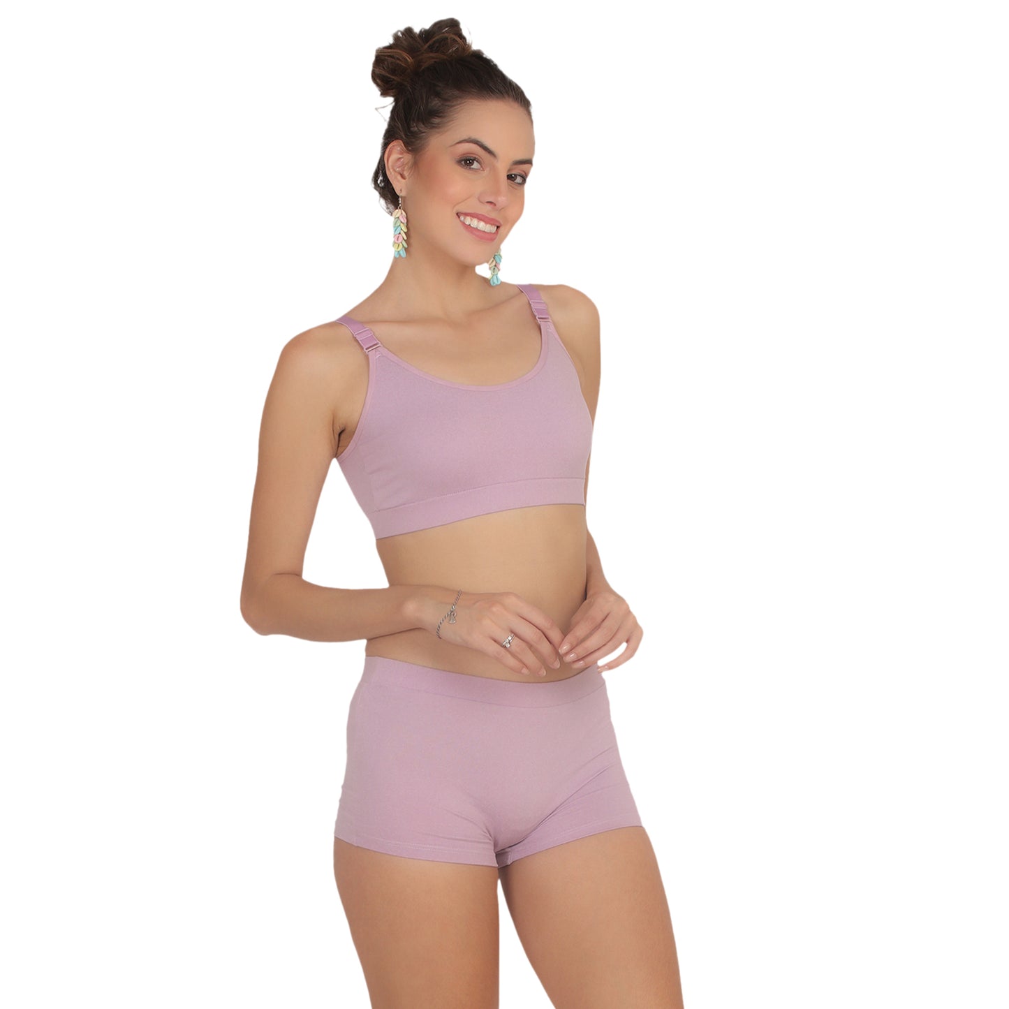 POOJA RAGENEE Comfortable & Smooth Cotton Lycra Sport Set ST06 Peach