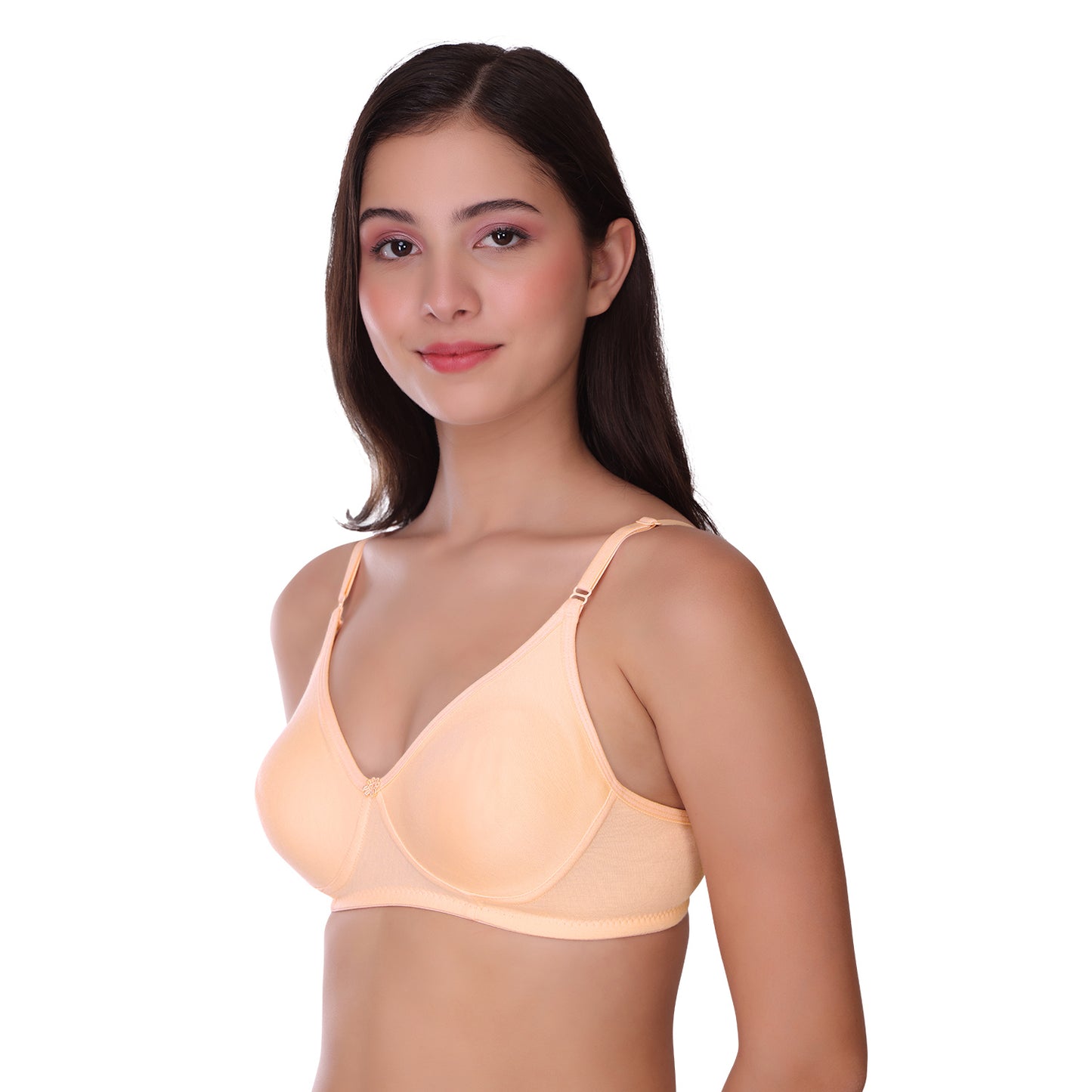 Pooja Ragenee Womens Full Coverage Non Padded Mould Cotton Bra MQ3057 Grey-Lavender-Peach