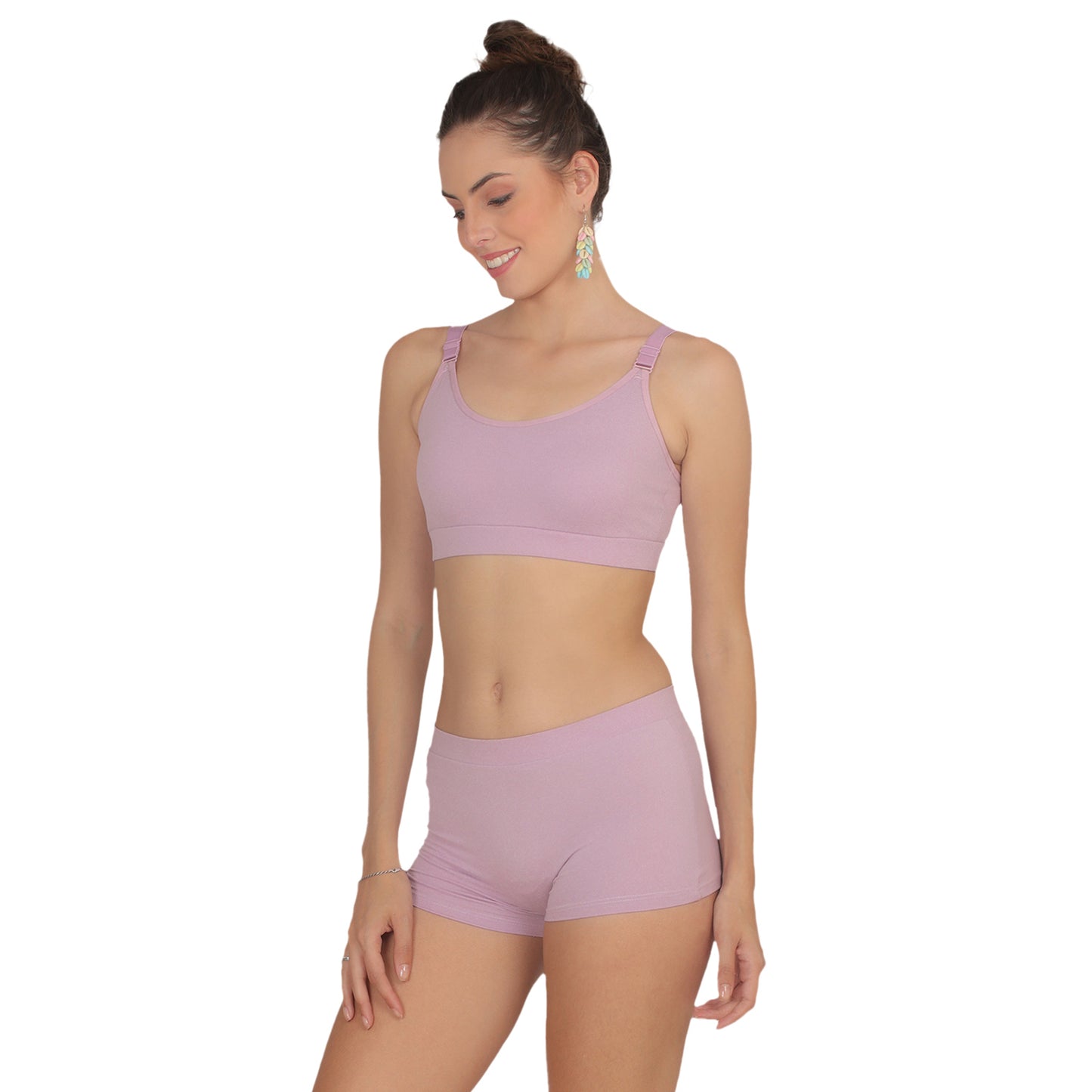 POOJA RAGENEE Comfortable & Smooth Cotton Lycra Sport Set ST06 Peach