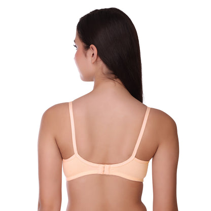 Pooja Ragenee Womens Full Coverage Non Padded Mould Cotton Bra MQ3057 Peach