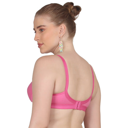 Pooja Ragenee Moulded Non Padded Smooth Cotton Lycra Bra MQ3049 Pink