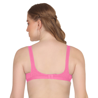 POOJA RAGENEE T-Shirt Bra Fitness & comfortable Cotton Sports BraSQ1036 Pink