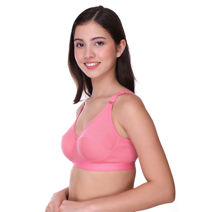 Pooja Ragenee Light Pad Cotton Regular bra for Women Pink