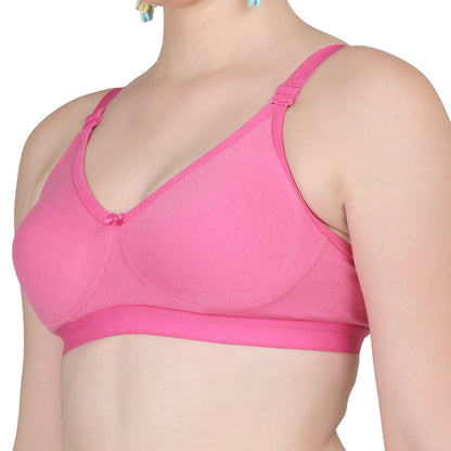 Pooja Ragenee Moulded Non Padded Smooth Cotton Lycra Bra MQ3049 Pink