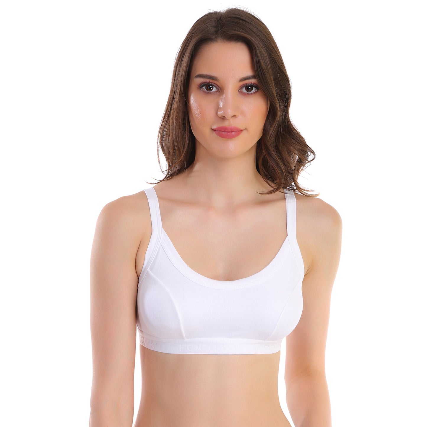 Pooja Ragenee Women's Cotton Sports Bra White