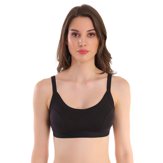 Pooja Ragenee Women's Cotton Sports Bra Black