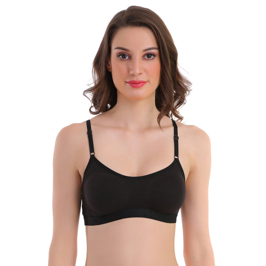 Pooja Ragenee Women's Cotton Mold Sports Bra Black