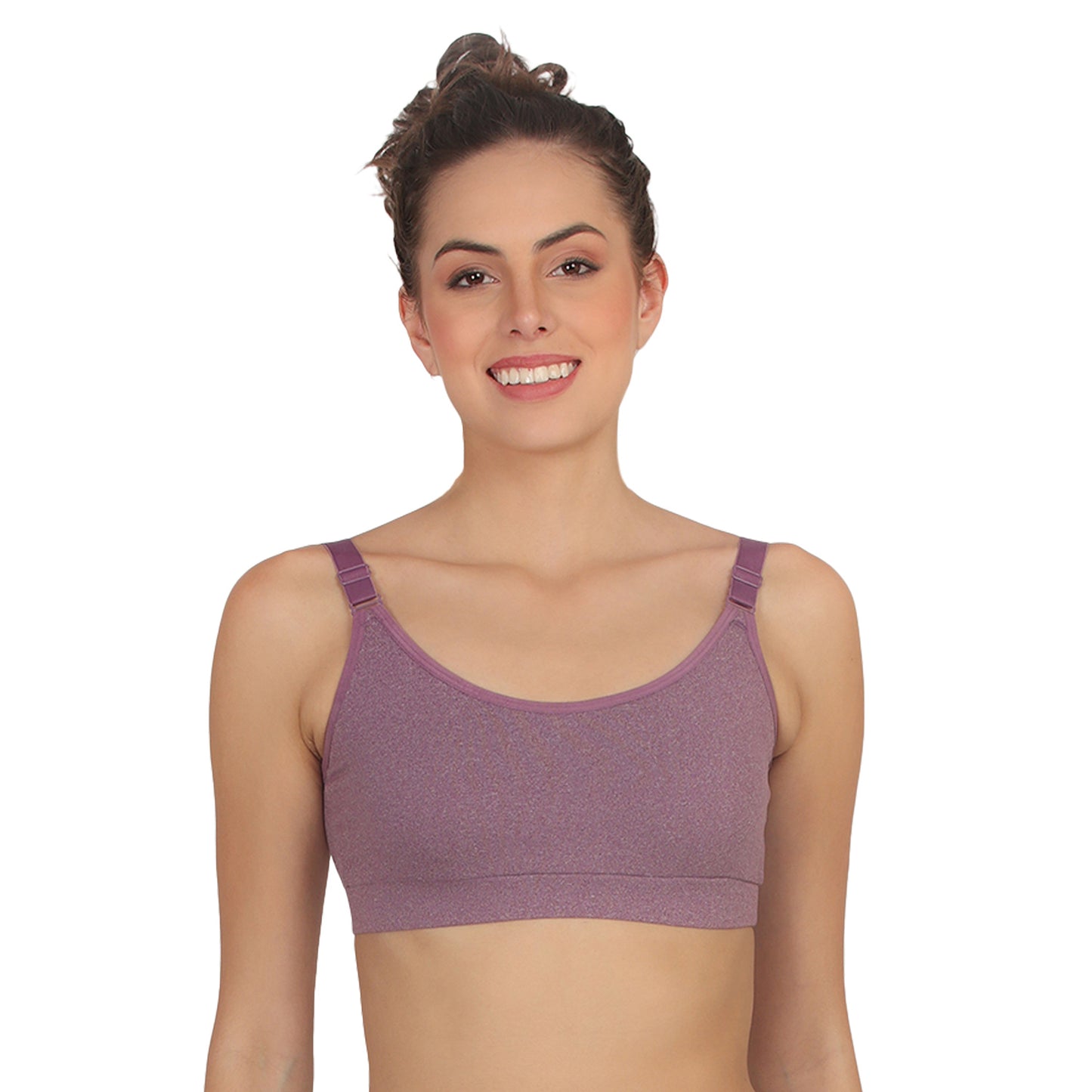 POOJA RAGENEE Seamless Non Padded Adjustable Strap Sports Bra SQ1033 Purple