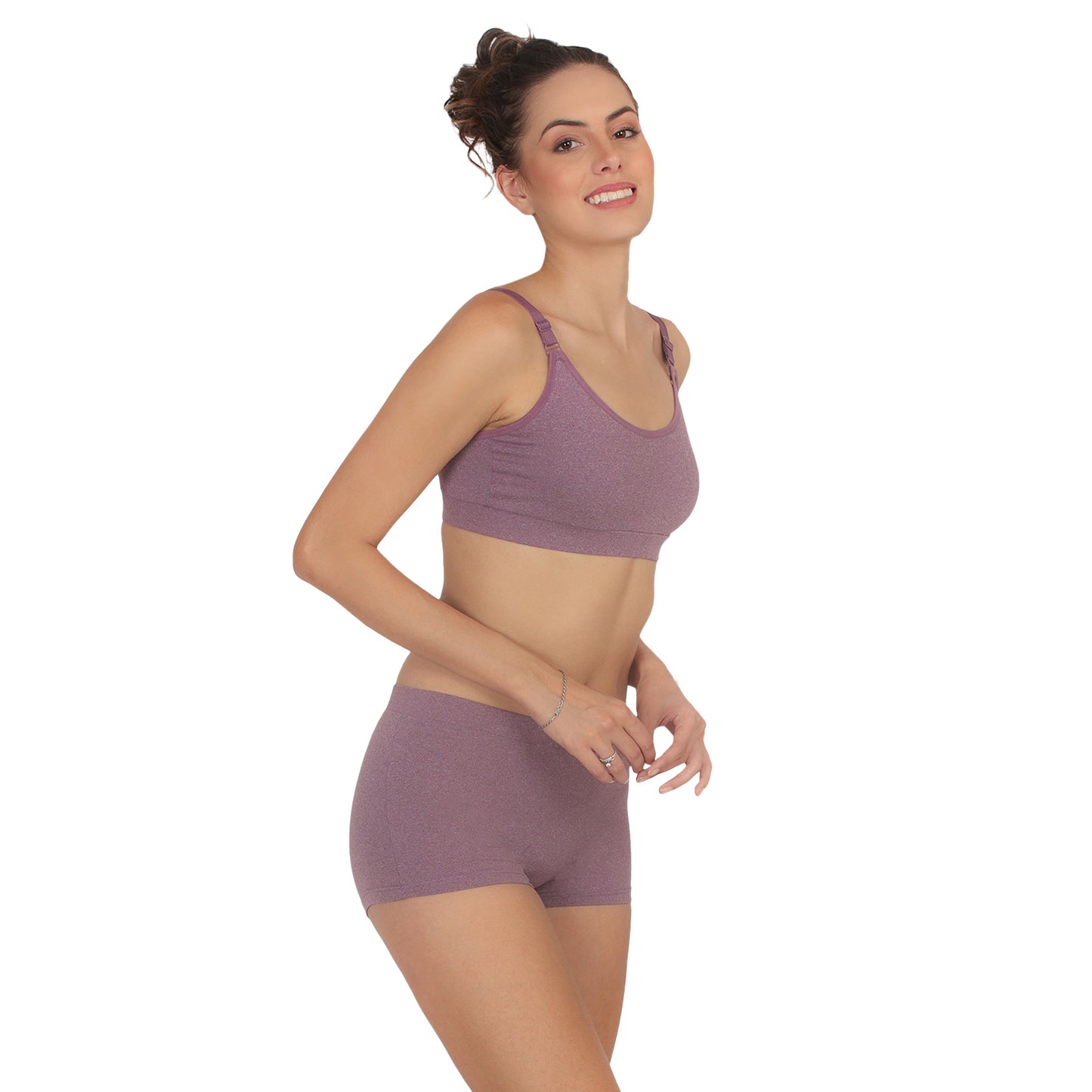 POOJA RAGENEE Comfortable & Smooth Cotton Lycra Sport Set ST06 Purple