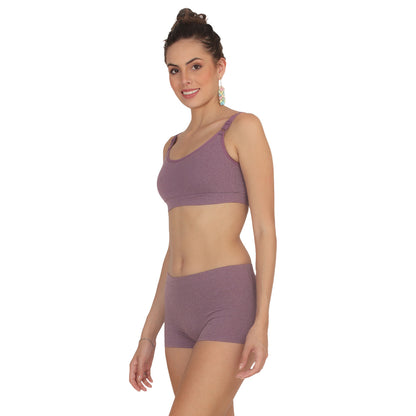 POOJA RAGENEE Comfortable & Smooth Cotton Lycra Sport Set ST06 Purple