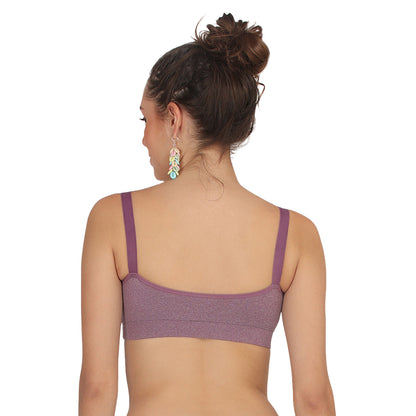 POOJA RAGENEE Seamless Non Padded Adjustable Strap Sports Bra SQ1033 Purple