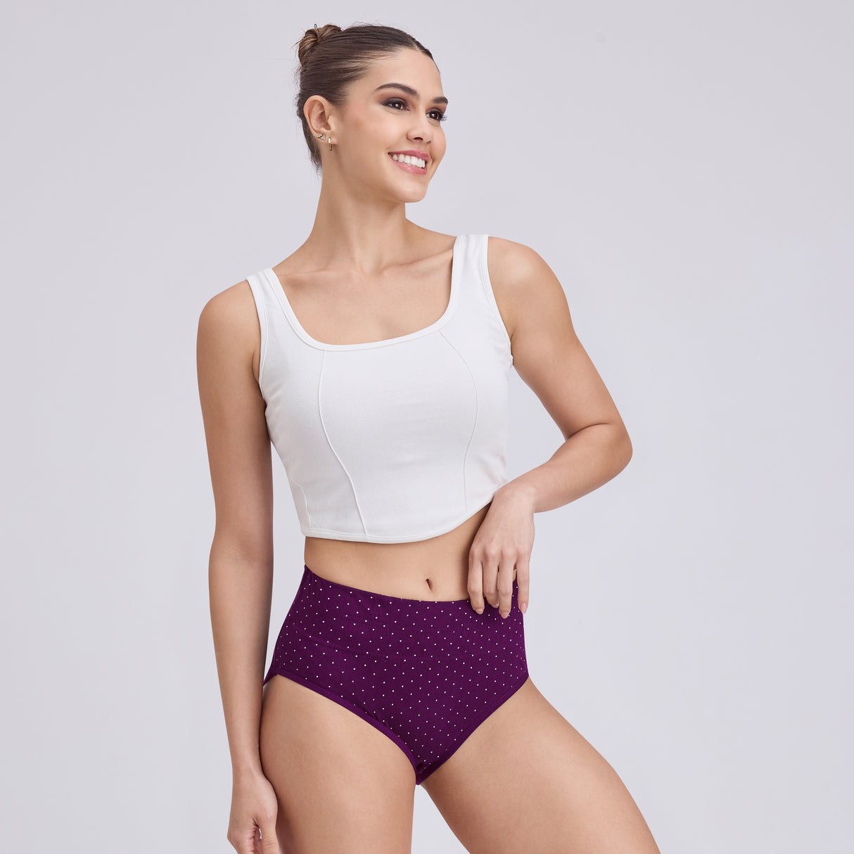 Soft Cotton Tummy Printed Panty for Women – High Waist Comfort Fit PQ5035