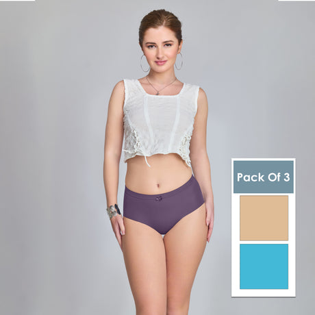 Plain Seamless Panty for Women – Soft, Stretchable & Invisible Comfort Innerwear PQ5033-3pc