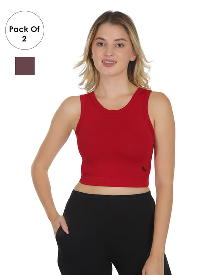 POOJA RAGENEE Smooth Fabric & comfortable Sports Bra for Fitness SQ1039 Red-Fawn