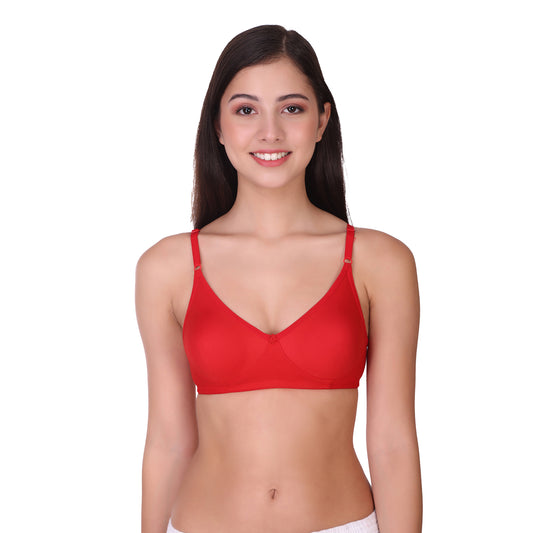 Pooja Ragenee Seamless Non Padded bra for Women Red